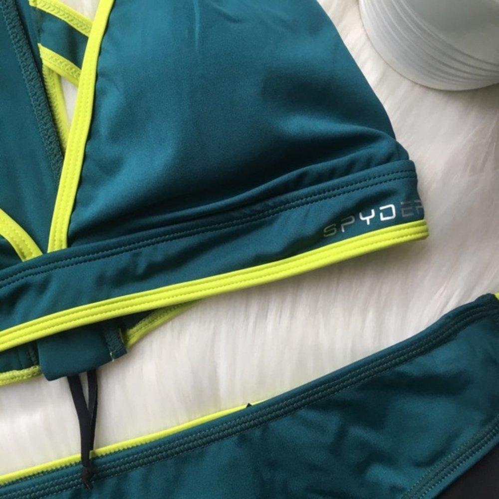 SPYDER 2 Piece Bikini Zip Top & Bottom LARGE NWT - Picture 3 of 16